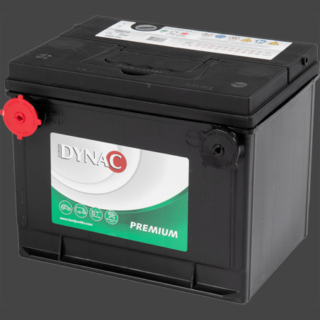 Starterbatterie Dynac Premium 60 Ah. Calcium-Calcium. wartungsfrei. Frontpol